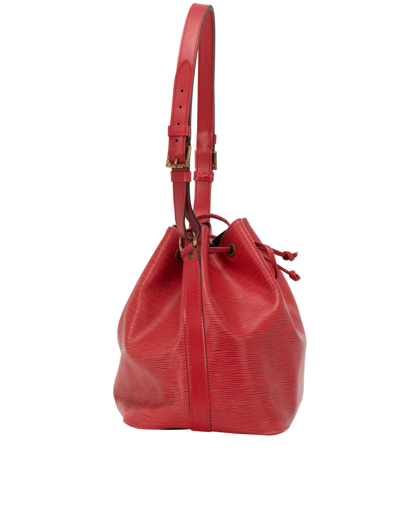 Noe Bucket Bag, &pound;695, Handbags, Red, Leather, Bottom view